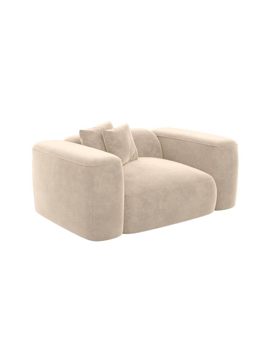 
Design Loungesessel „CLevante“ mit Samtbezug - Samtbezug Königsblau