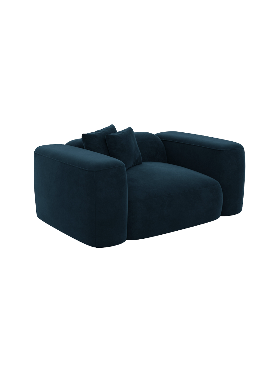 
Design Loungesessel „CLevante“ mit Samtbezug - Samtbezug Königsblau
