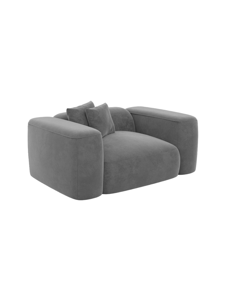 
Design Loungesessel „CLevante“ mit Samtbezug - Samtbezug Königsblau