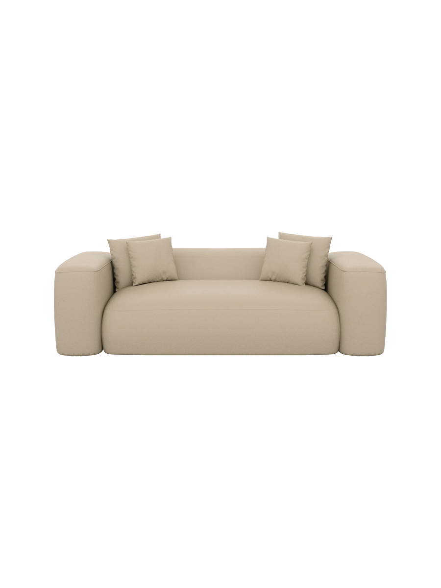 
2-Sitzer Design Echtleder Sofa „CLevante“ - Echtleder Beige