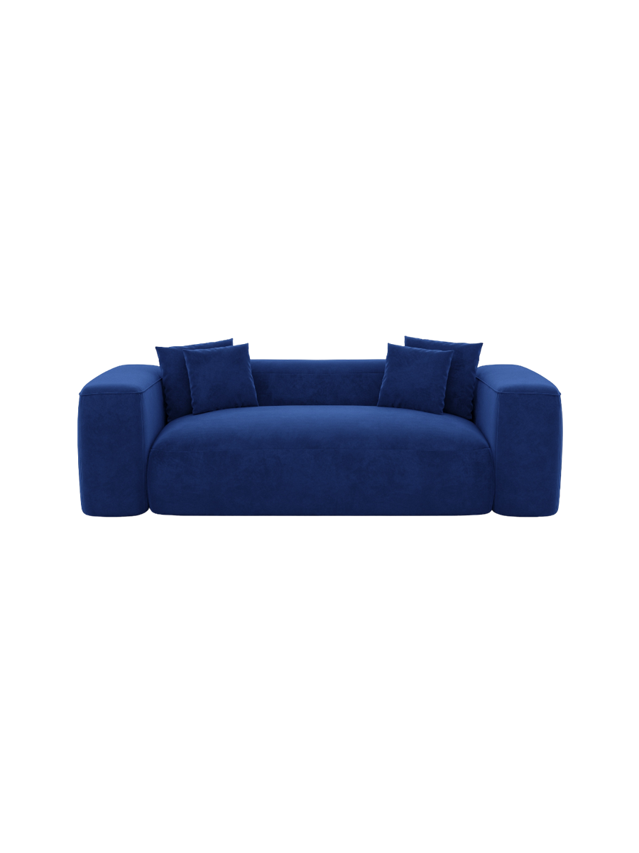 
2-Sitzer Design Sofa „CLevante“ mit Samtbezug - Samtbezug Königsblau