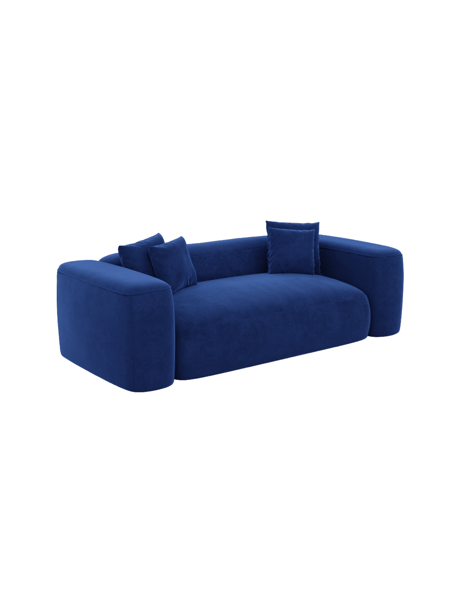 
2-Sitzer Design Sofa „CLevante“ mit Samtbezug - Samtbezug Königsblau