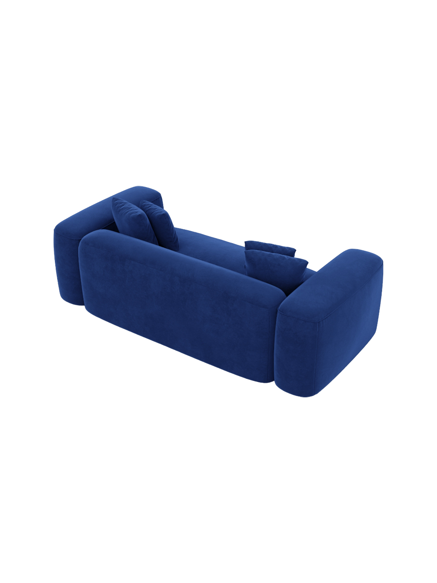 
2-Sitzer Design Sofa „CLevante“ mit Samtbezug - Samtbezug Königsblau
