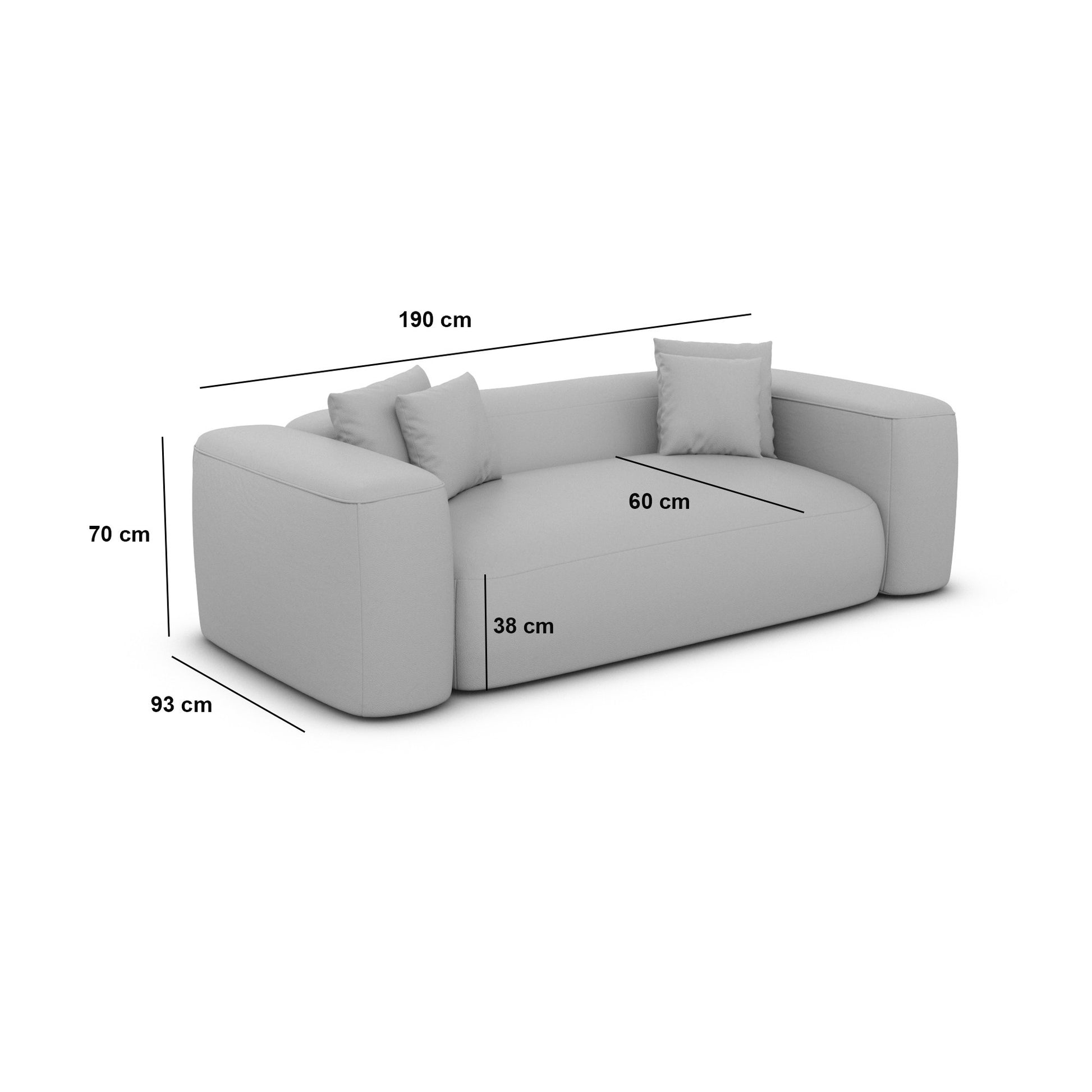 
2-Sitzer Design Sofa „CLevante“ mit Samtbezug - Samtbezug Königsblau