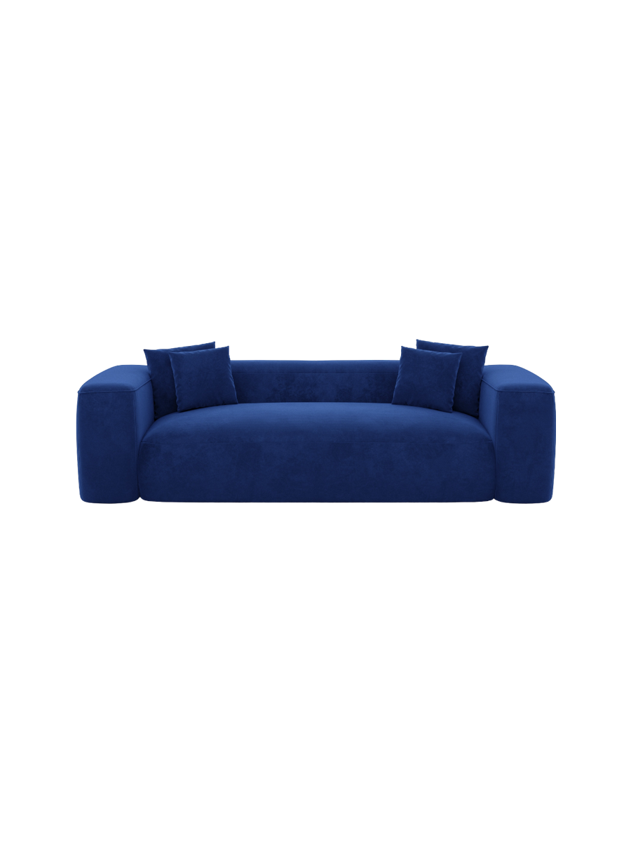 
3-Sitzer Design Sofa „CLevante“ mit Samtbezug - Samtbezug Königsblau