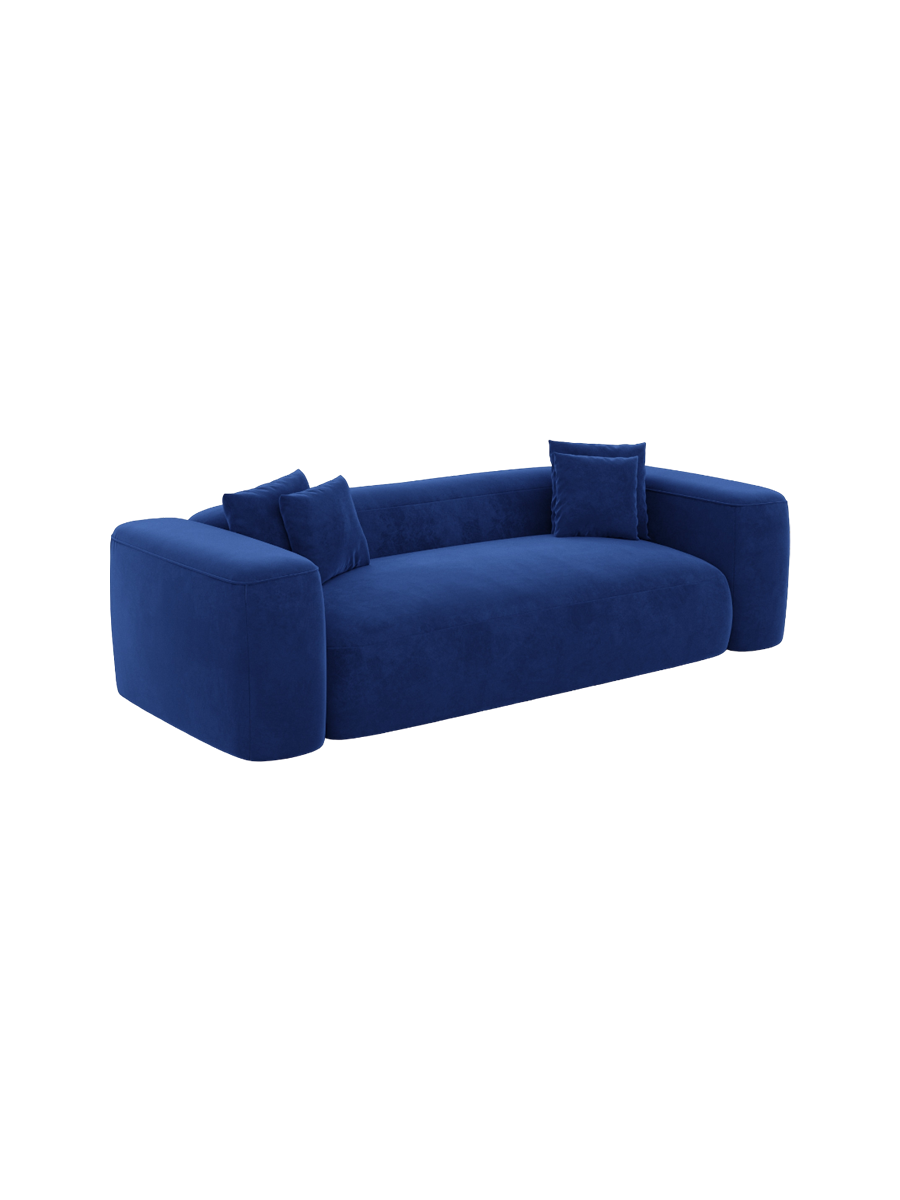 
3-Sitzer Design Sofa „CLevante“ mit Samtbezug - Samtbezug Königsblau