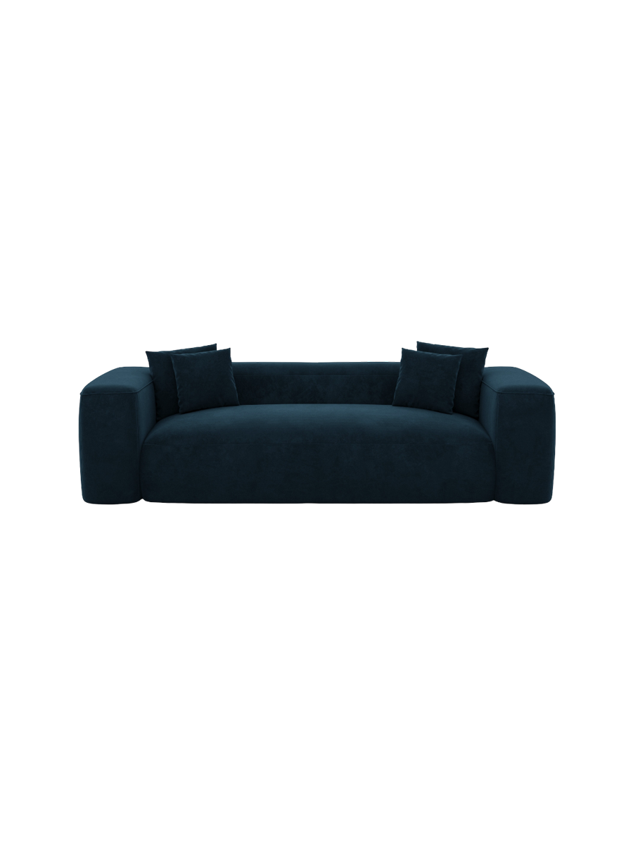 
3-Sitzer Design Sofa „CLevante“ mit Samtbezug - Samtbezug Königsblau