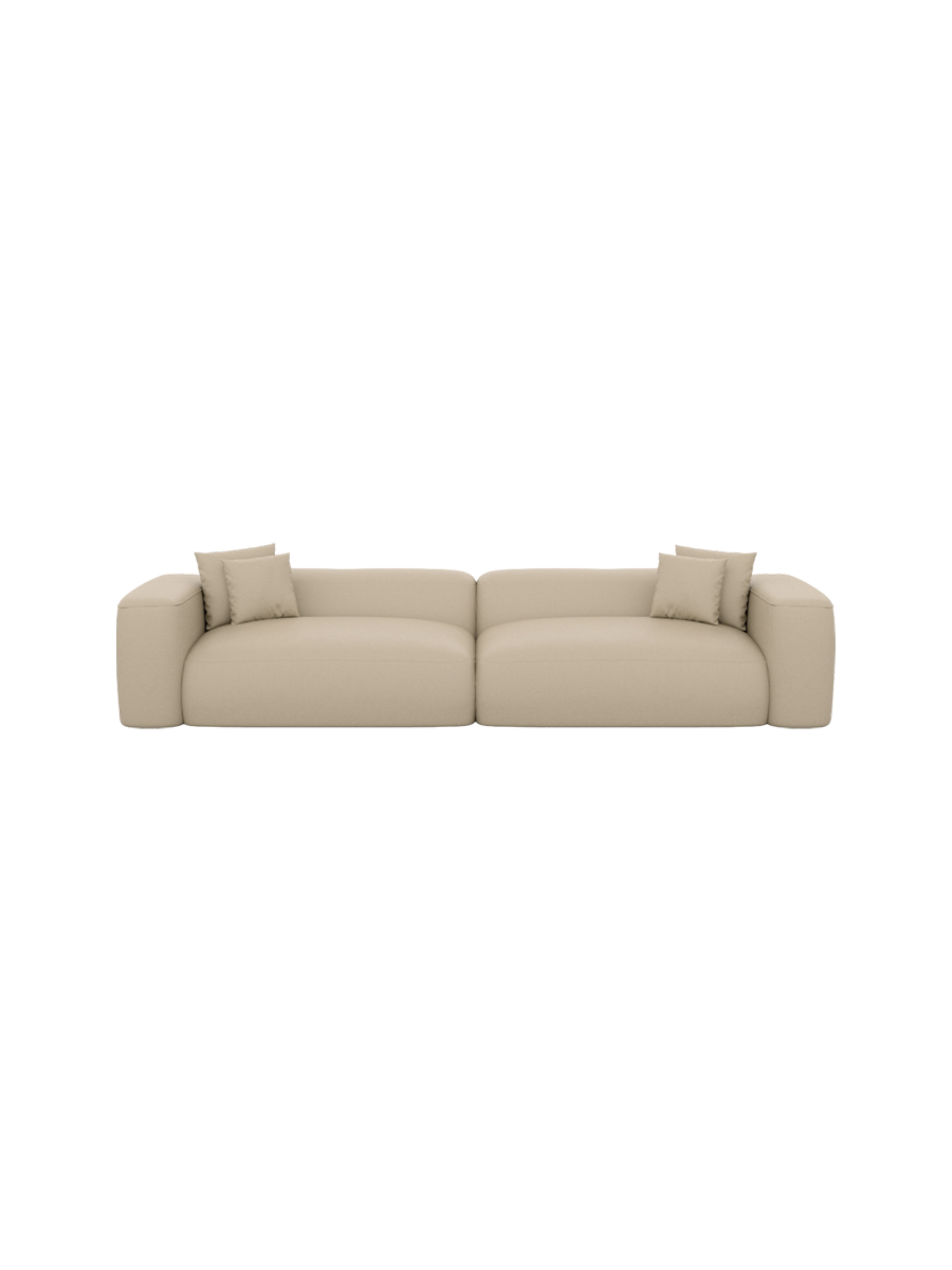 
4-Sitzer Design Echtleder Sofa „CLevante“ - Echtleder Beige