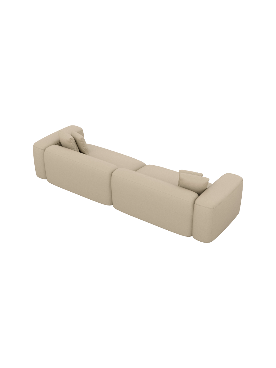 
4-Sitzer Design Echtleder Sofa „CLevante“ - Echtleder Beige
