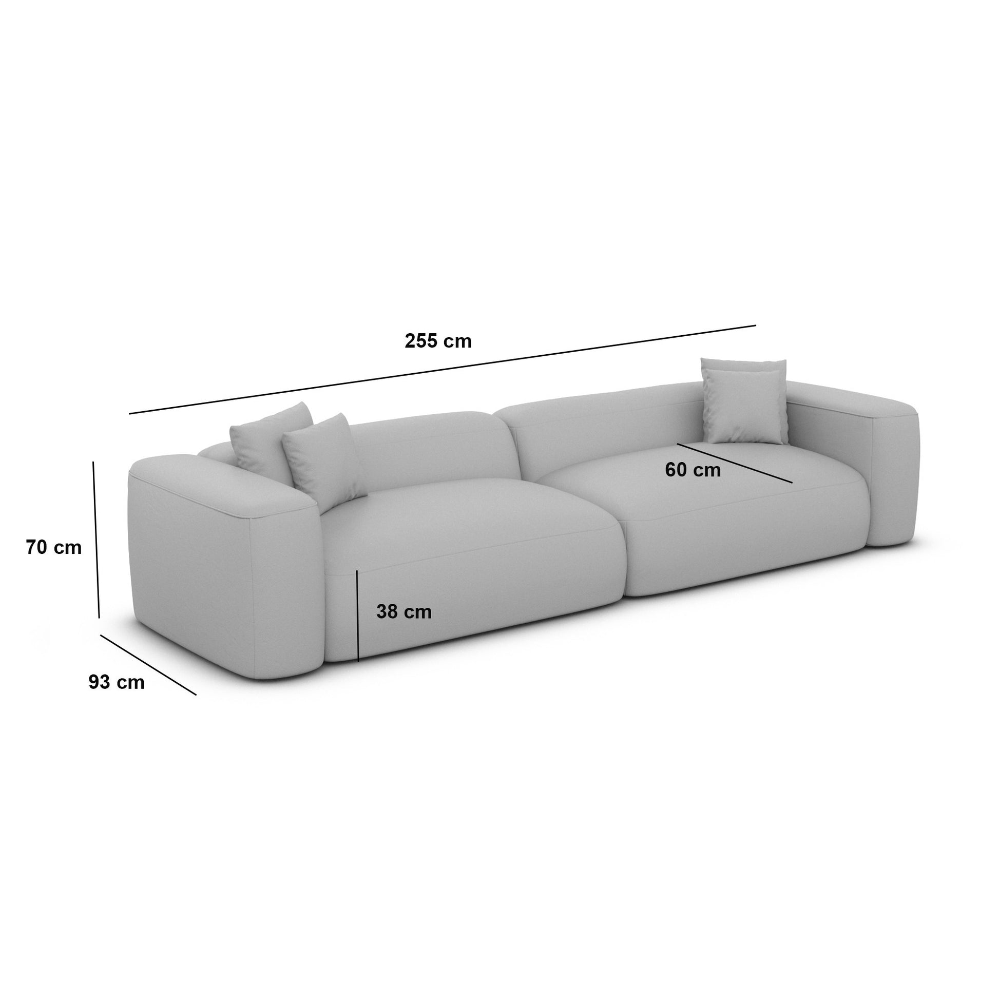 
4-Sitzer Design Sofa „CLevante“ mit Strukturstoff-Bezug - Strukturstoff Anthrazit