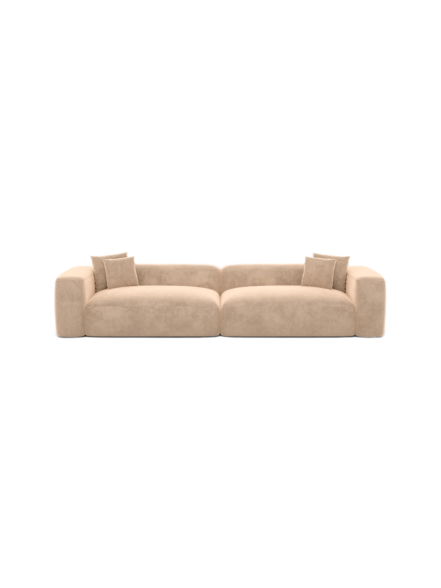 
4-Sitzer Design Sofa „CLevante“ mit Samtbezug - Samtbezug Königsblau