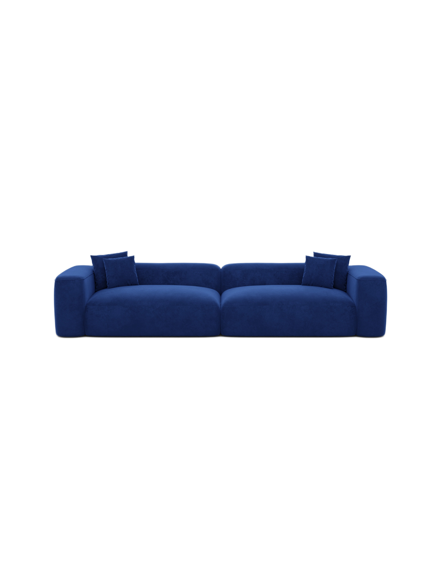 
4-Sitzer Design Sofa „CLevante“ mit Samtbezug - Samtbezug Königsblau