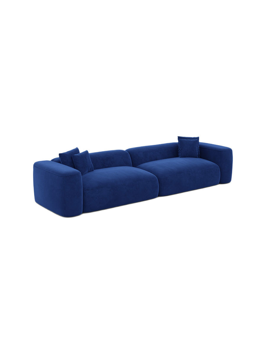 
4-Sitzer Design Sofa „CLevante“ mit Samtbezug - Samtbezug Königsblau