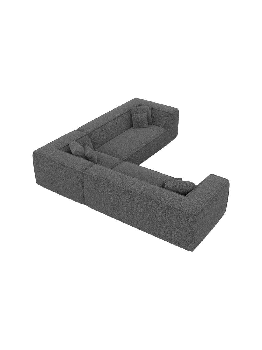 
5-Sitzer Design Ecksofa „Lorenza“ mit Bouclé-Bezug - Bouclé Graphit