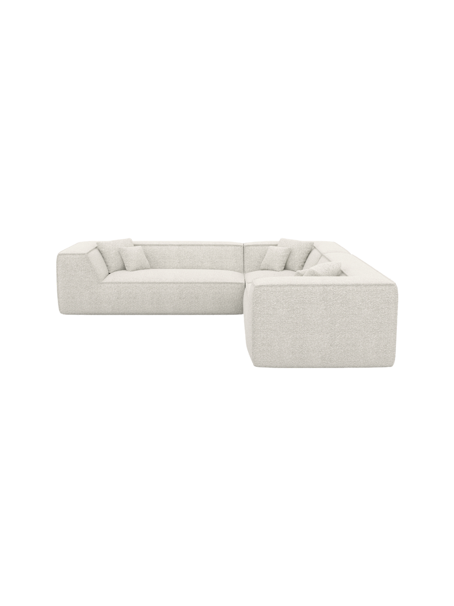 
5-Sitzer Design Ecksofa „Lorenza“ mit Bouclé-Bezug - Bouclé Graphit