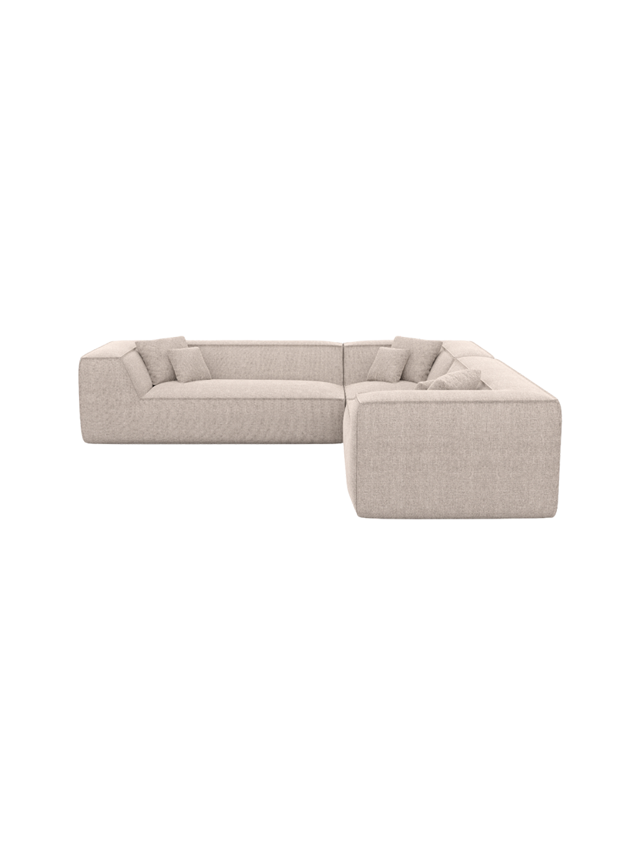 
5-Sitzer Design Ecksofa „Lorenza“ mit Strukturstoff-Bezug - Strukturstoff Beige