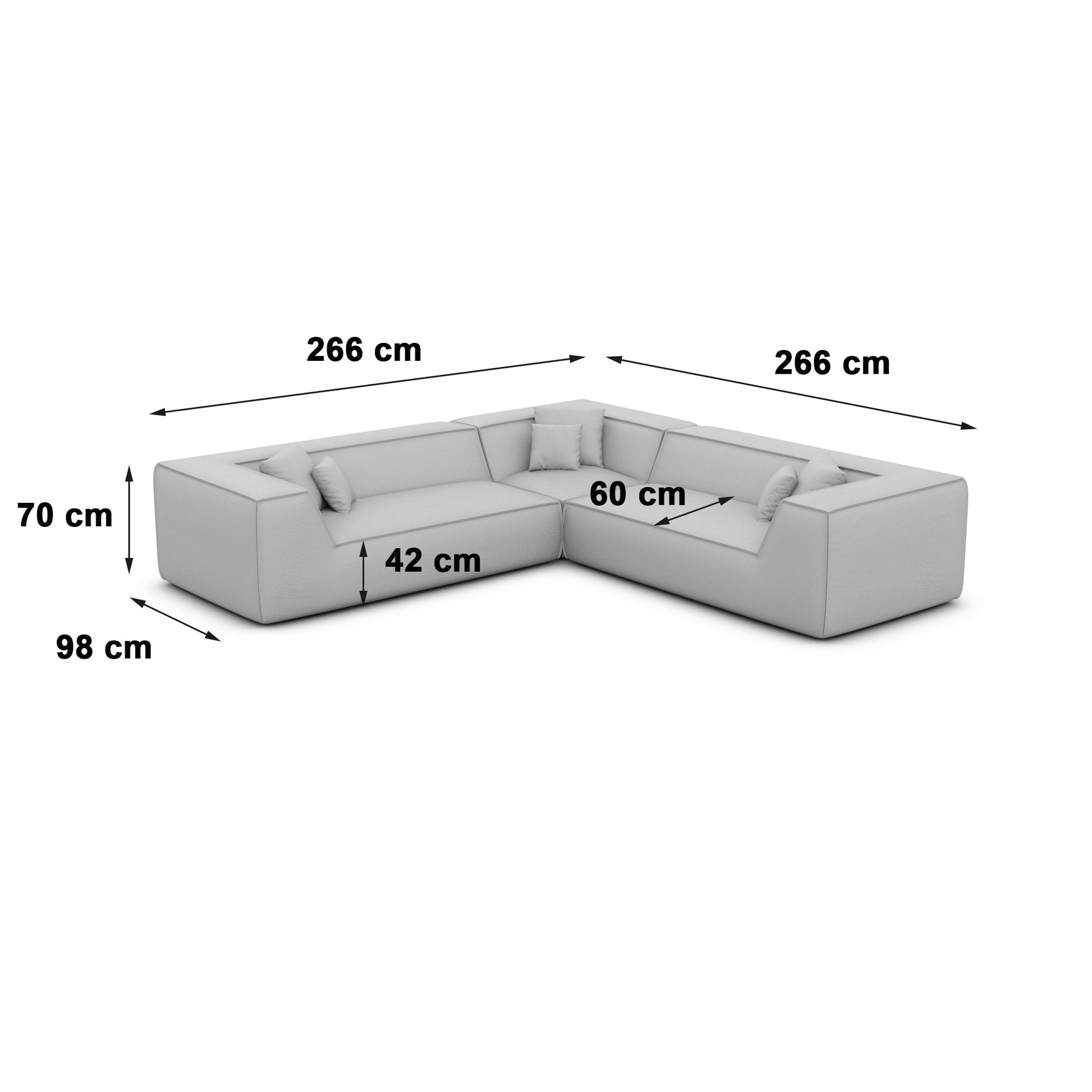 
5-Sitzer Design Ecksofa „Lorenza“ mit Strukturstoff-Bezug - Strukturstoff Beige