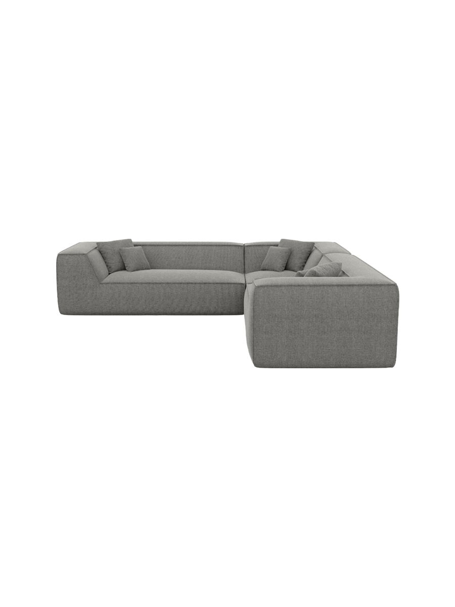 
5-Sitzer Design Ecksofa „Lorenza“ mit Strukturstoff-Bezug - Strukturstoff Beige