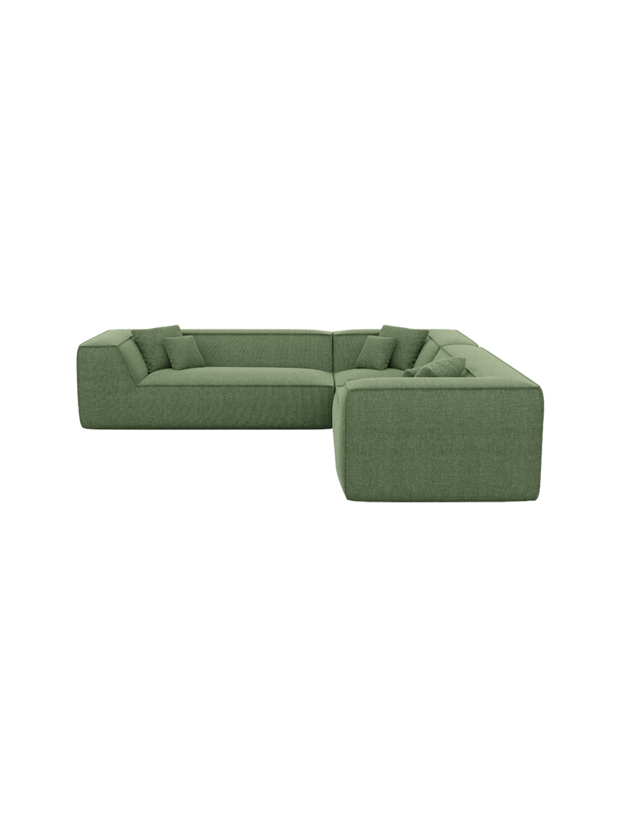 
5-Sitzer Design Ecksofa „Lorenza“ mit Strukturstoff-Bezug - Strukturstoff Beige
