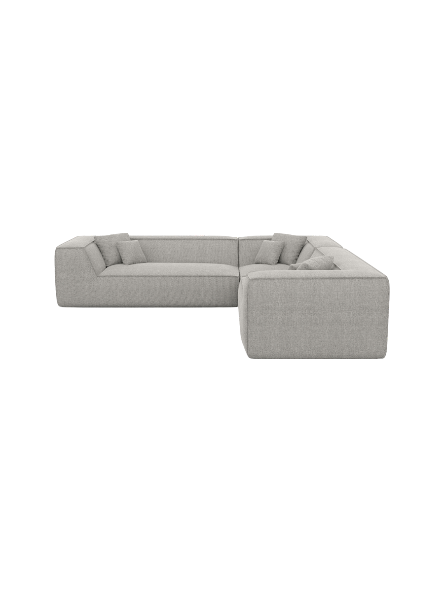 
5-Sitzer Design Ecksofa „Lorenza“ mit Strukturstoff-Bezug - Strukturstoff Beige