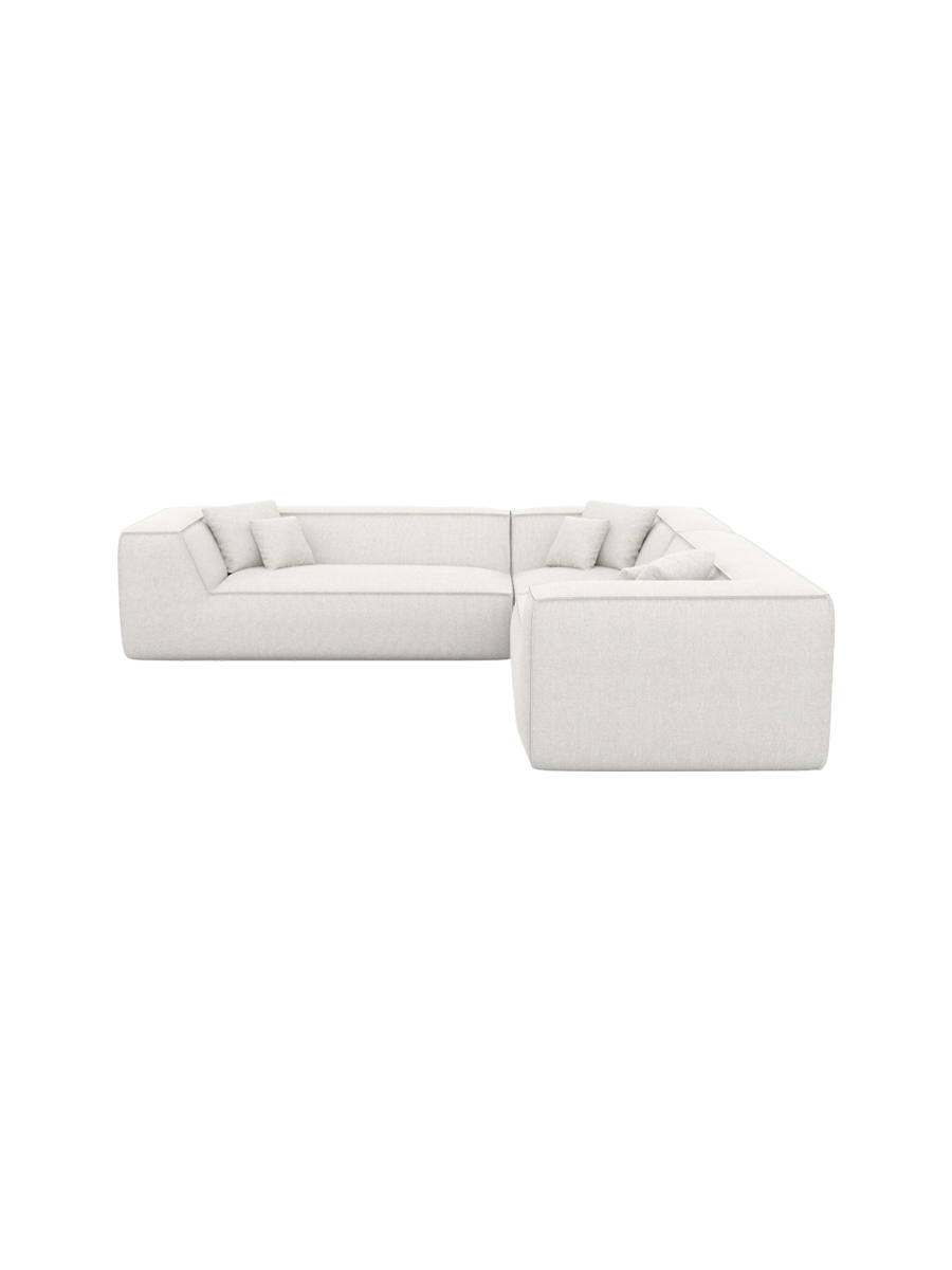 
5-Sitzer Design Ecksofa „Lorenza“ mit Strukturstoff-Bezug - Strukturstoff Beige