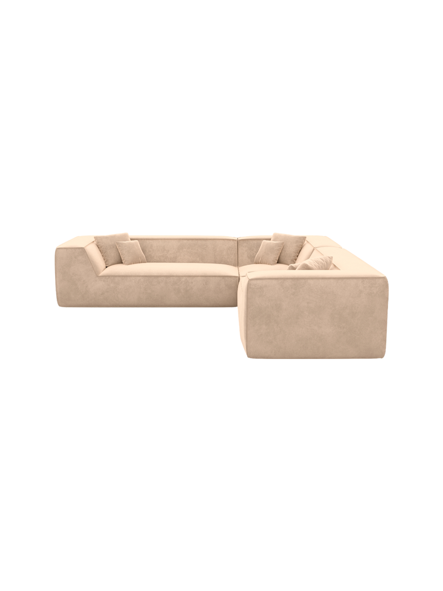 
5-Sitzer Design Ecksofa „Lorenza“ mit Samtbezug - Samtbezug Königsblau