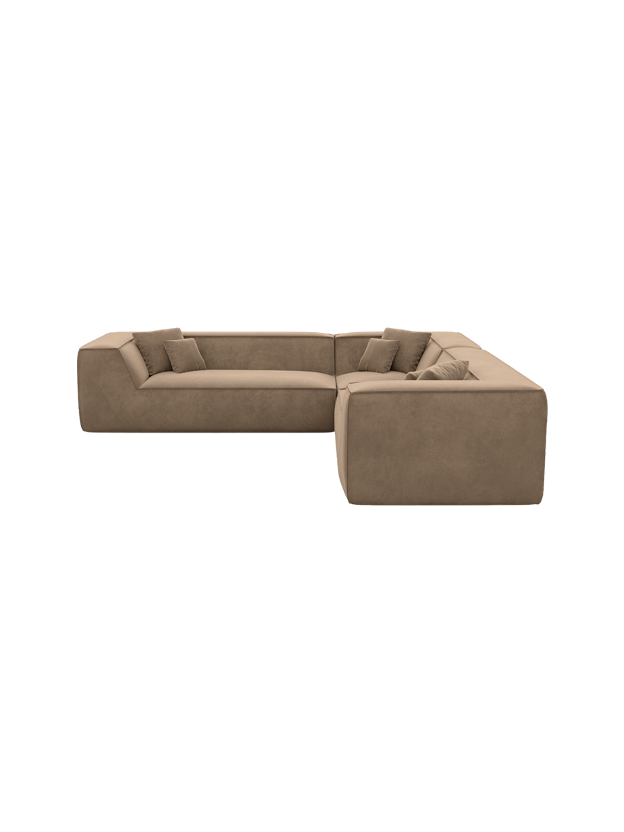 
5-Sitzer Design Ecksofa „Lorenza“ mit Samtbezug - Samtbezug Königsblau
