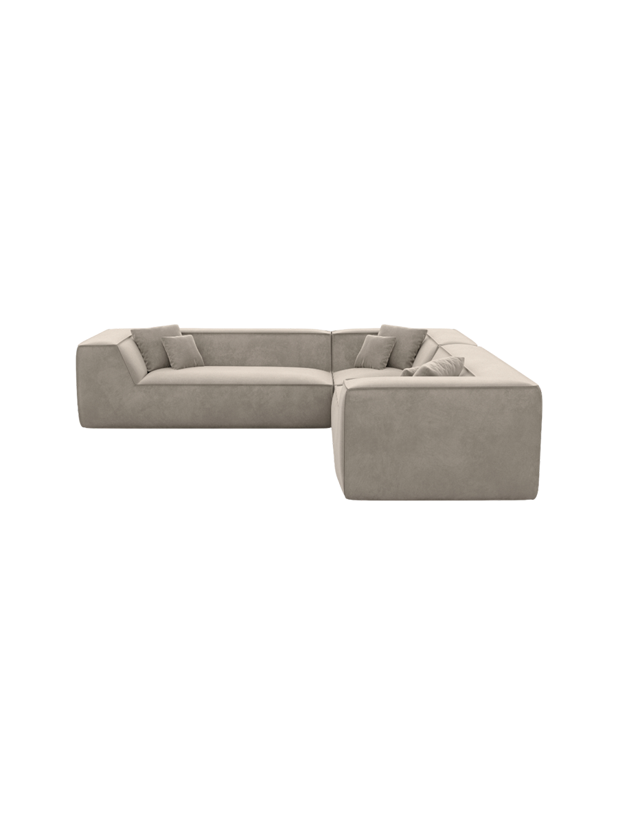 
5-Sitzer Design Ecksofa „Lorenza“ mit Samtbezug - Samtbezug Königsblau