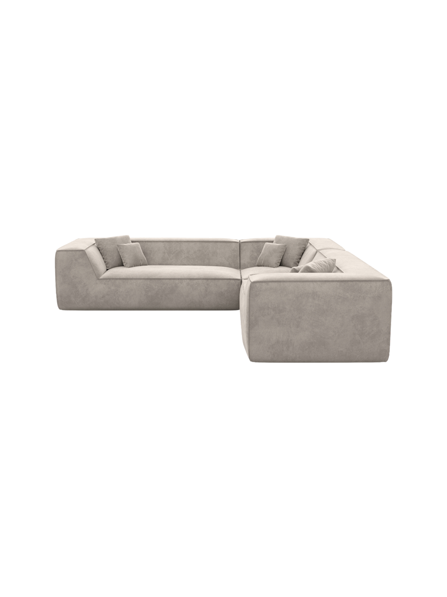 
5-Sitzer Design Ecksofa „Lorenza“ mit Samtbezug - Samtbezug Königsblau