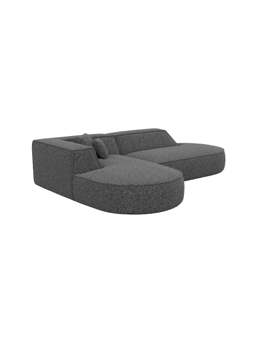 
4-Sitzer Design Ecksofa „Lorenza Lounge“ mit Bouclé-Bezug - Bouclé Graphit / Eckteil links