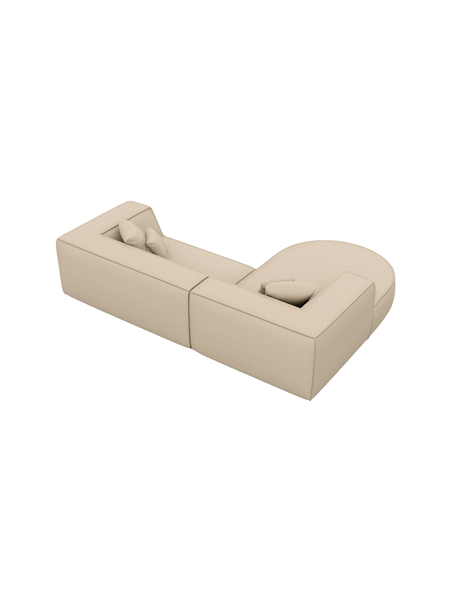 
4-Sitzer Design Echtleder Ecksofa „Lorenza Lounge“ - Echtleder Beige / Eckteil links