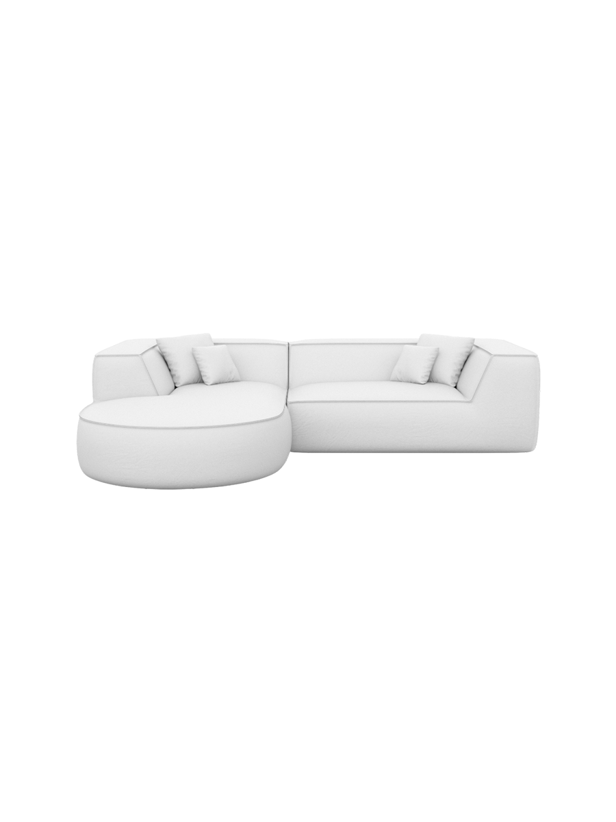 
4-Sitzer Design Echtleder Ecksofa „Lorenza Lounge“ - Echtleder Beige / Eckteil links
