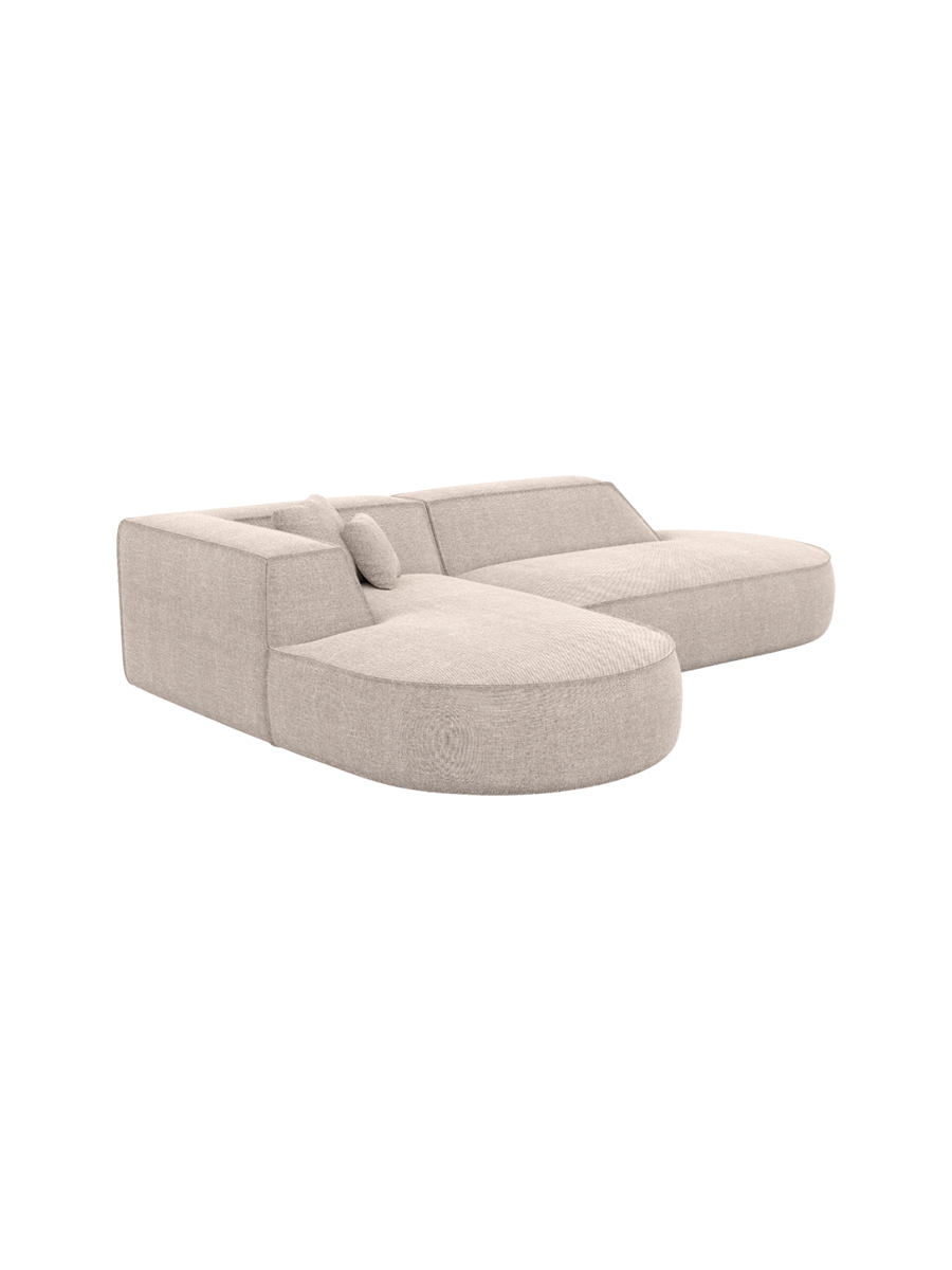 
4-Sitzer Design Ecksofa „Lorenza Lounge“ mit Strukturstoff-Bezug - Strukturstoff Beige / Eckteil links