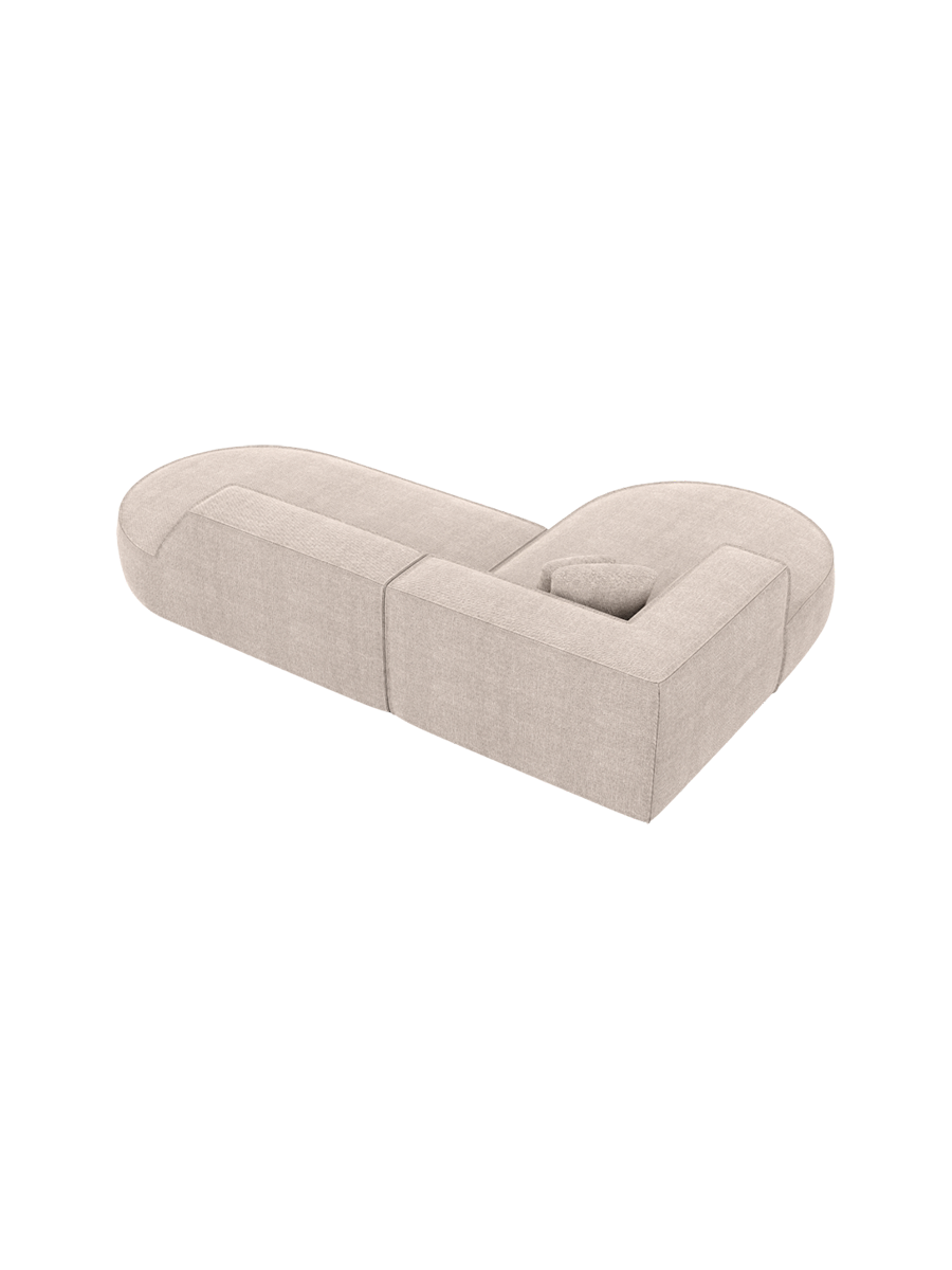 
4-Sitzer Design Ecksofa „Lorenza Lounge“ mit Strukturstoff-Bezug - Strukturstoff Beige / Eckteil links