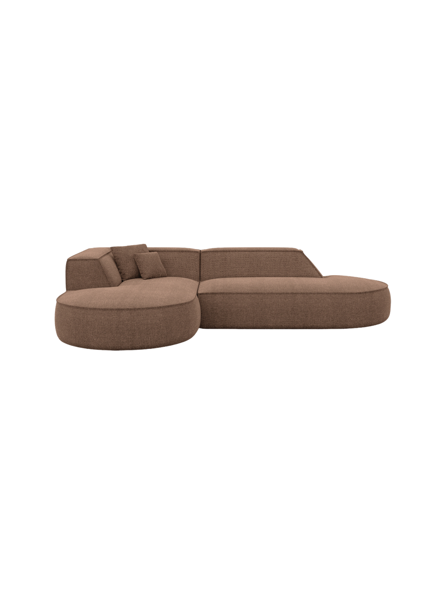 
4-Sitzer Design Ecksofa „Lorenza Lounge“ mit Strukturstoff-Bezug - Strukturstoff Beige / Eckteil links