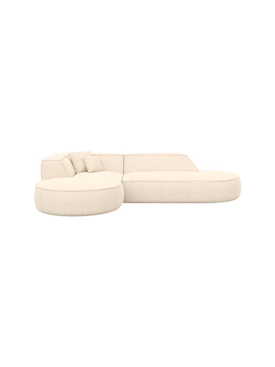 
4-Sitzer Design Ecksofa „Lorenza Lounge“ mit Strukturstoff-Bezug - Strukturstoff Beige / Eckteil links