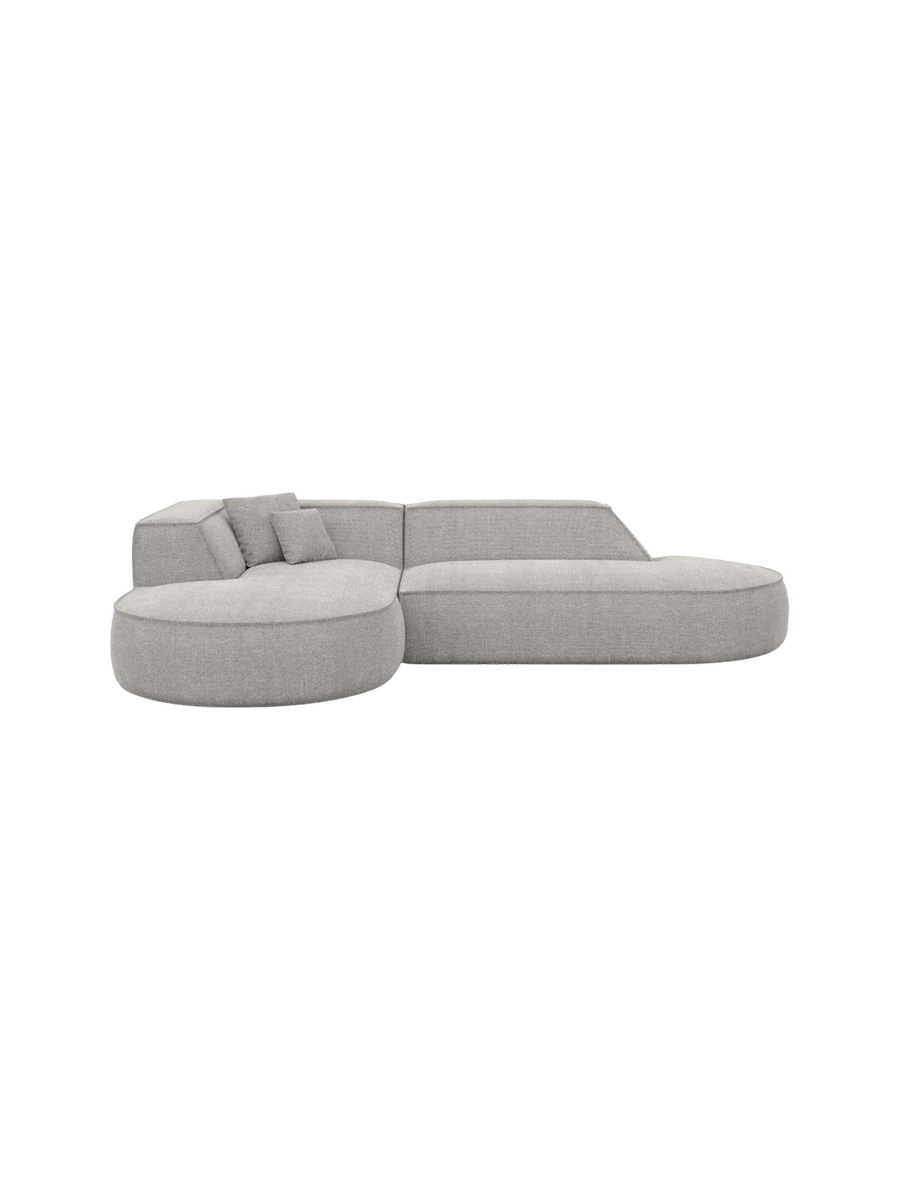 
4-Sitzer Design Ecksofa „Lorenza Lounge“ mit Strukturstoff-Bezug - Strukturstoff Beige / Eckteil links