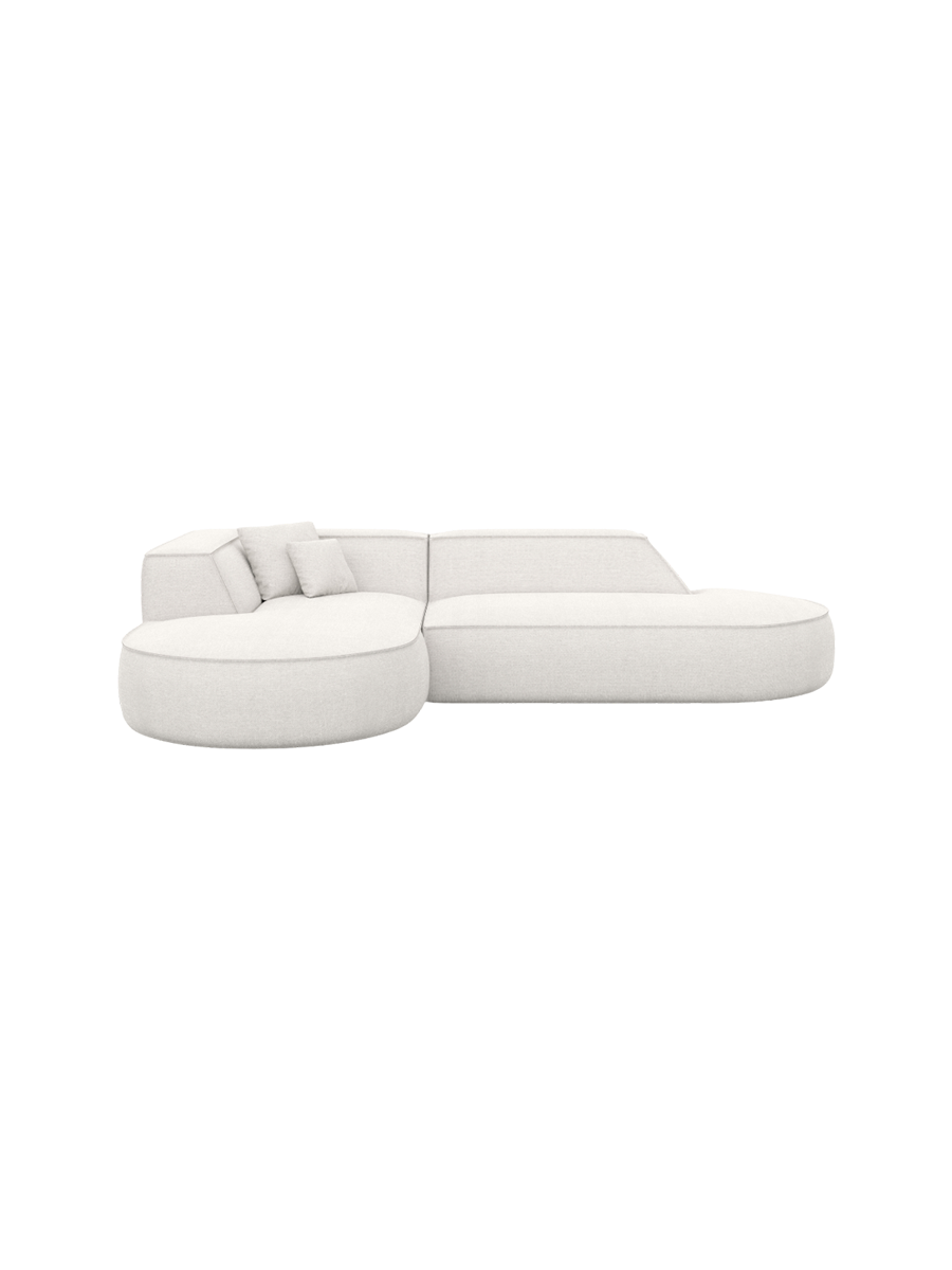 
4-Sitzer Design Ecksofa „Lorenza Lounge“ mit Strukturstoff-Bezug - Strukturstoff Beige / Eckteil links