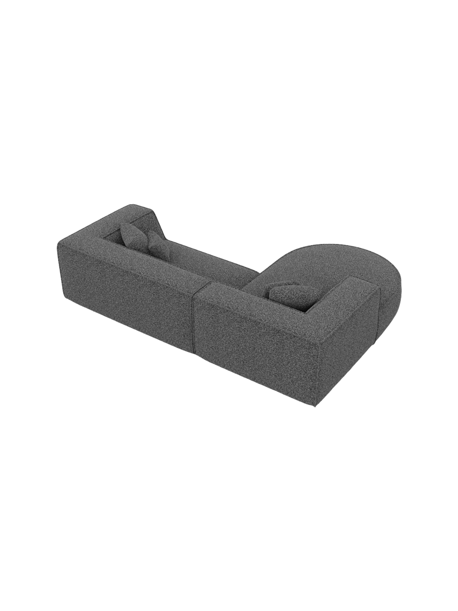 
4-Sitzer Design Ecksofa „Lorenza“ mit Bouclé-Bezug - Bouclé Graphit / Eckteil links