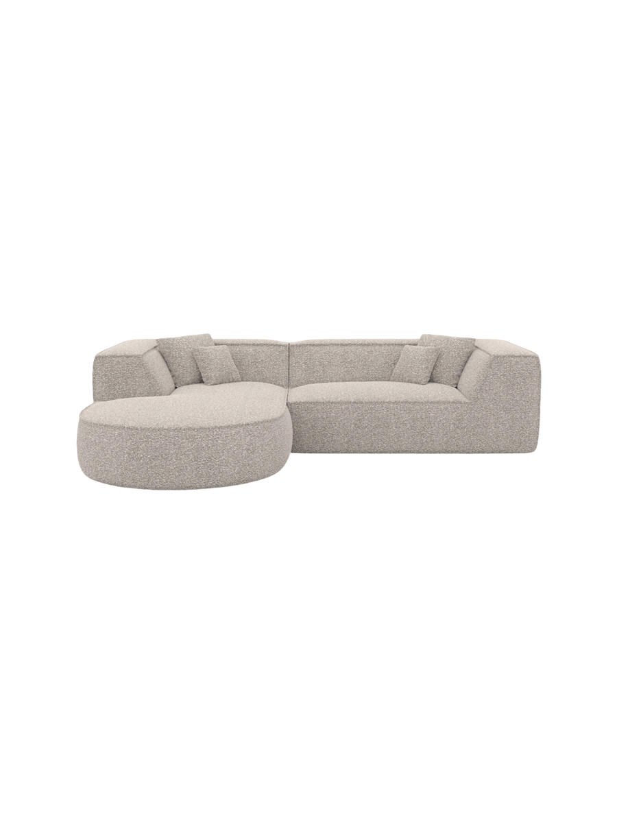 
4-Sitzer Design Ecksofa „Lorenza“ mit Bouclé-Bezug - Bouclé Graphit / Eckteil links