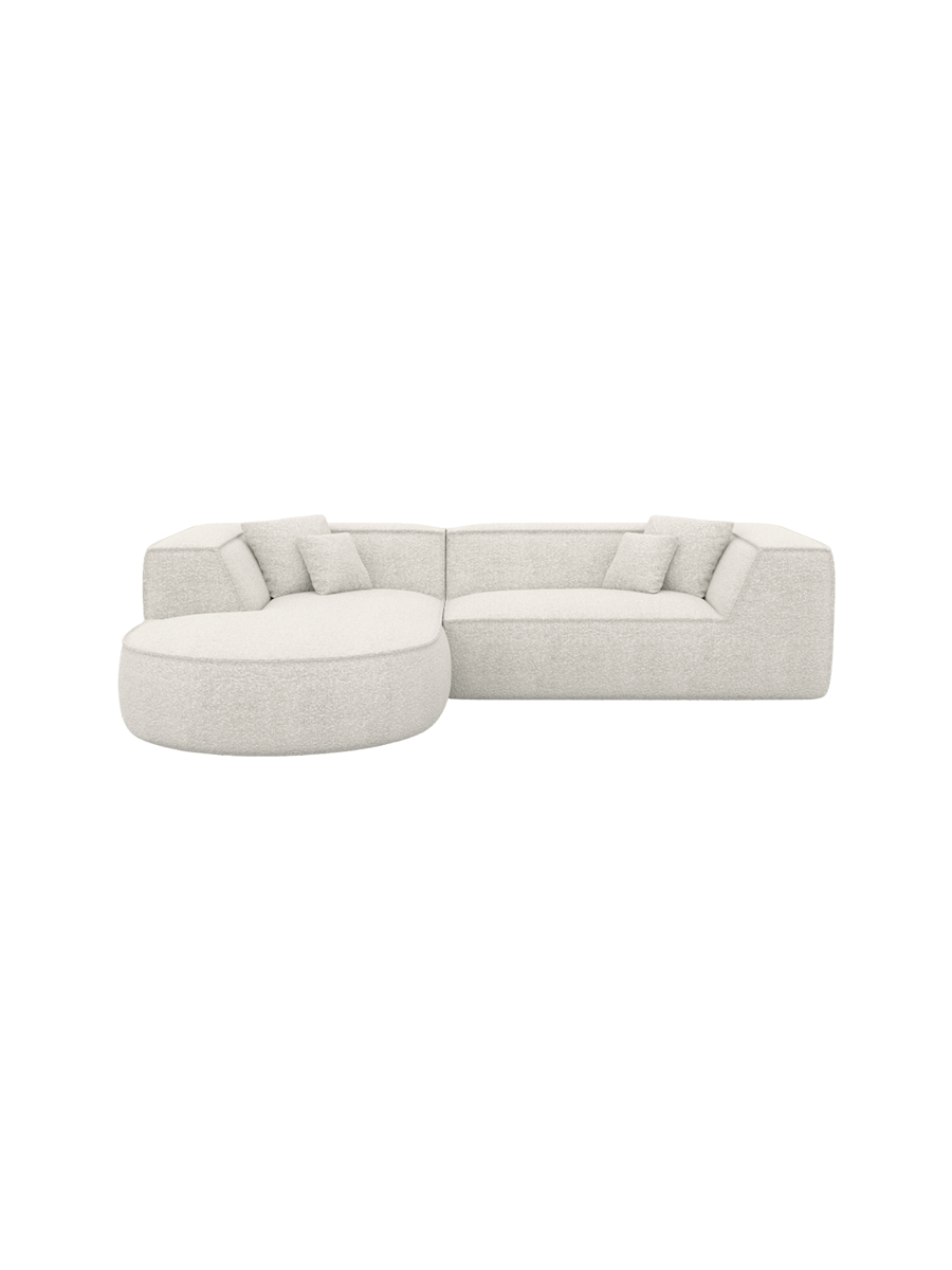 
4-Sitzer Design Ecksofa „Lorenza“ mit Bouclé-Bezug - Bouclé Graphit / Eckteil links