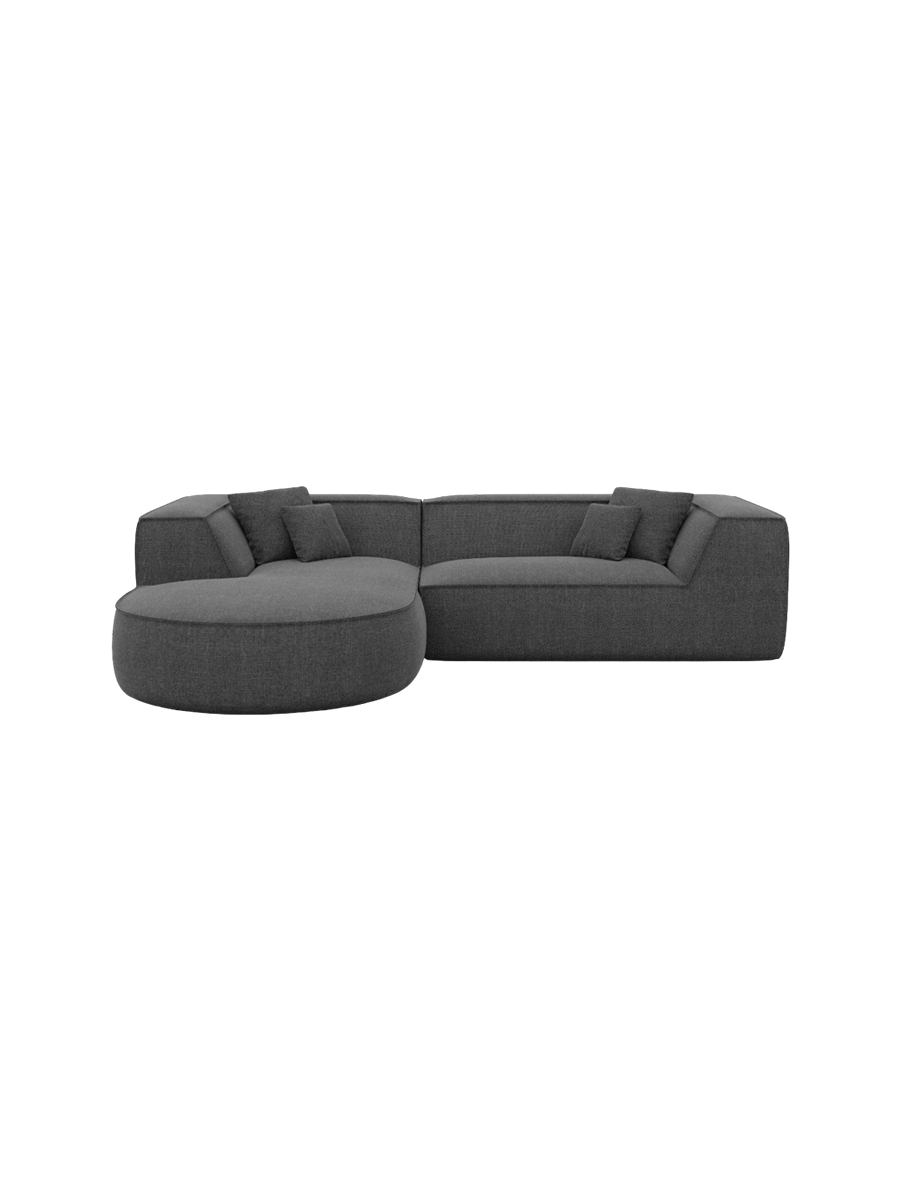 
4-Sitzer Design Ecksofa „Lorenza“ mit Strukturstoff-Bezug - Strukturstoff Beige / Eckteil links