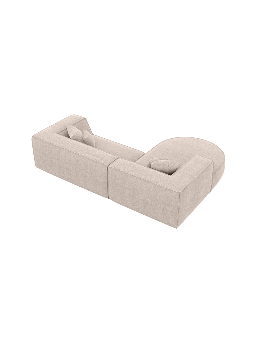 
4-Sitzer Design Ecksofa „Lorenza“ mit Strukturstoff-Bezug - Strukturstoff Beige / Eckteil links