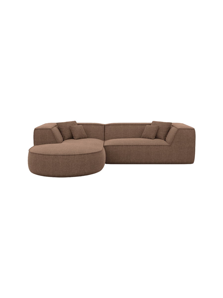 
4-Sitzer Design Ecksofa „Lorenza“ mit Strukturstoff-Bezug - Strukturstoff Beige / Eckteil links