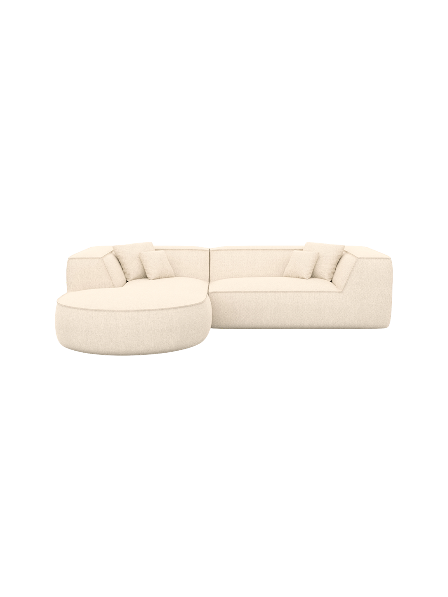 
4-Sitzer Design Ecksofa „Lorenza“ mit Strukturstoff-Bezug - Strukturstoff Beige / Eckteil links
