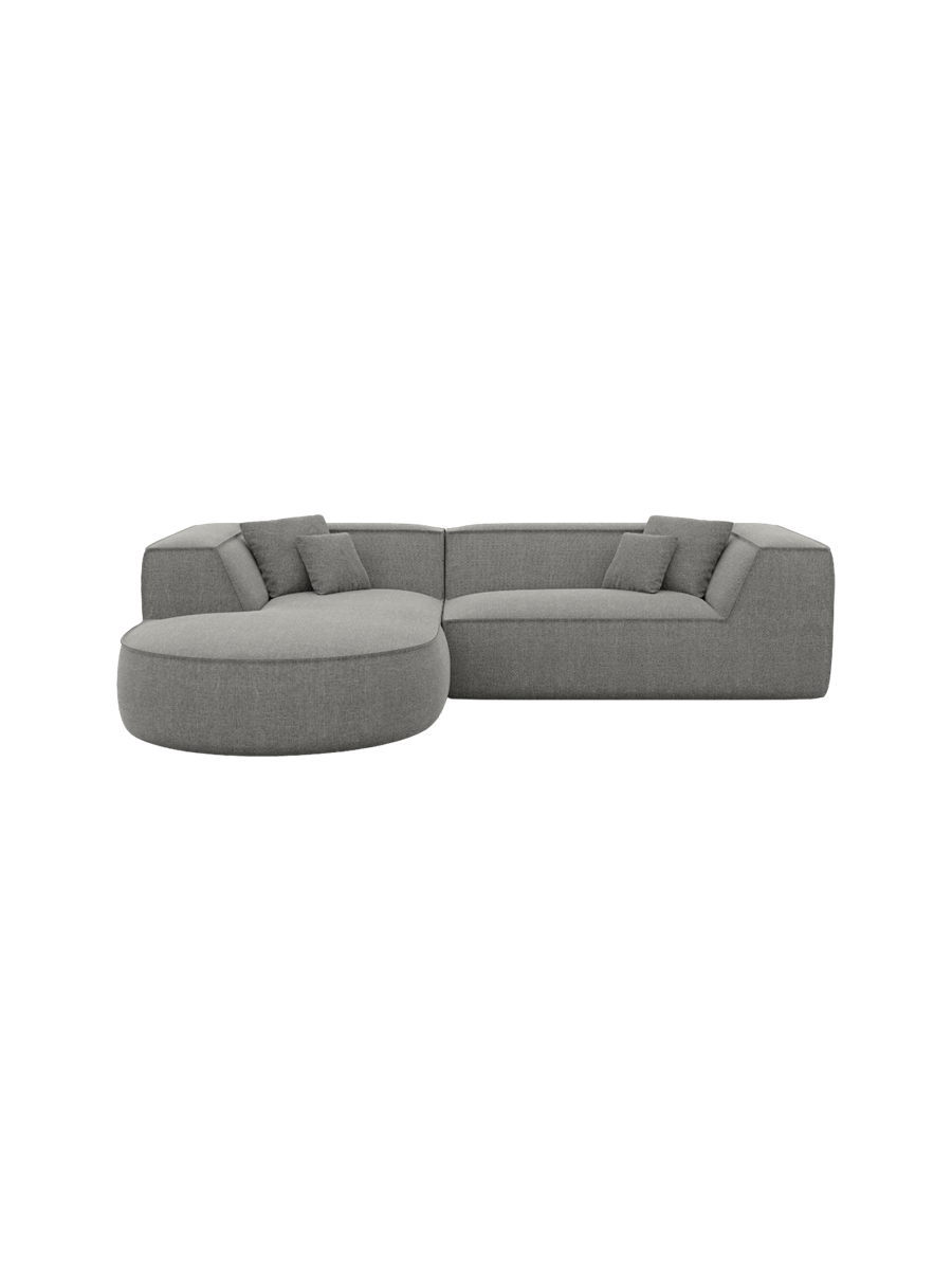
4-Sitzer Design Ecksofa „Lorenza“ mit Strukturstoff-Bezug - Strukturstoff Beige / Eckteil links