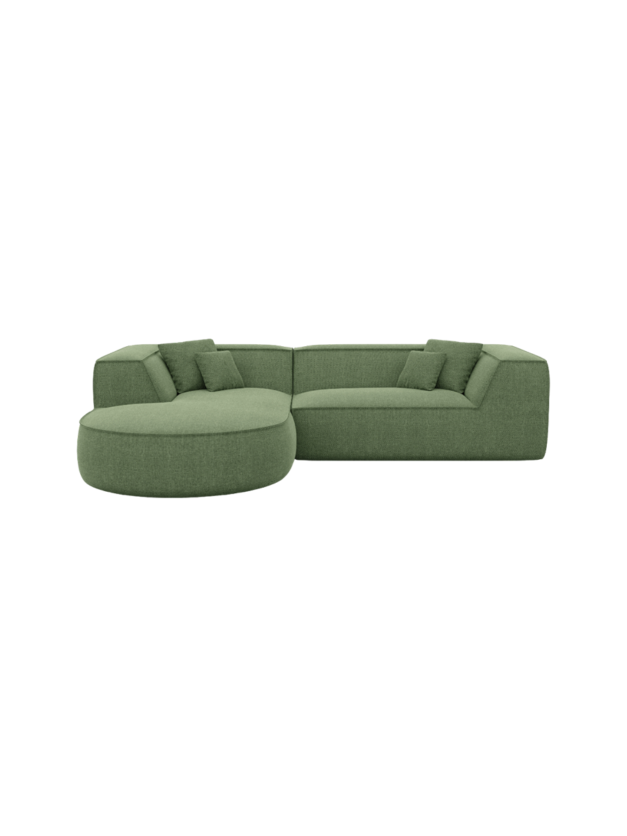 
4-Sitzer Design Ecksofa „Lorenza“ mit Strukturstoff-Bezug - Strukturstoff Beige / Eckteil links