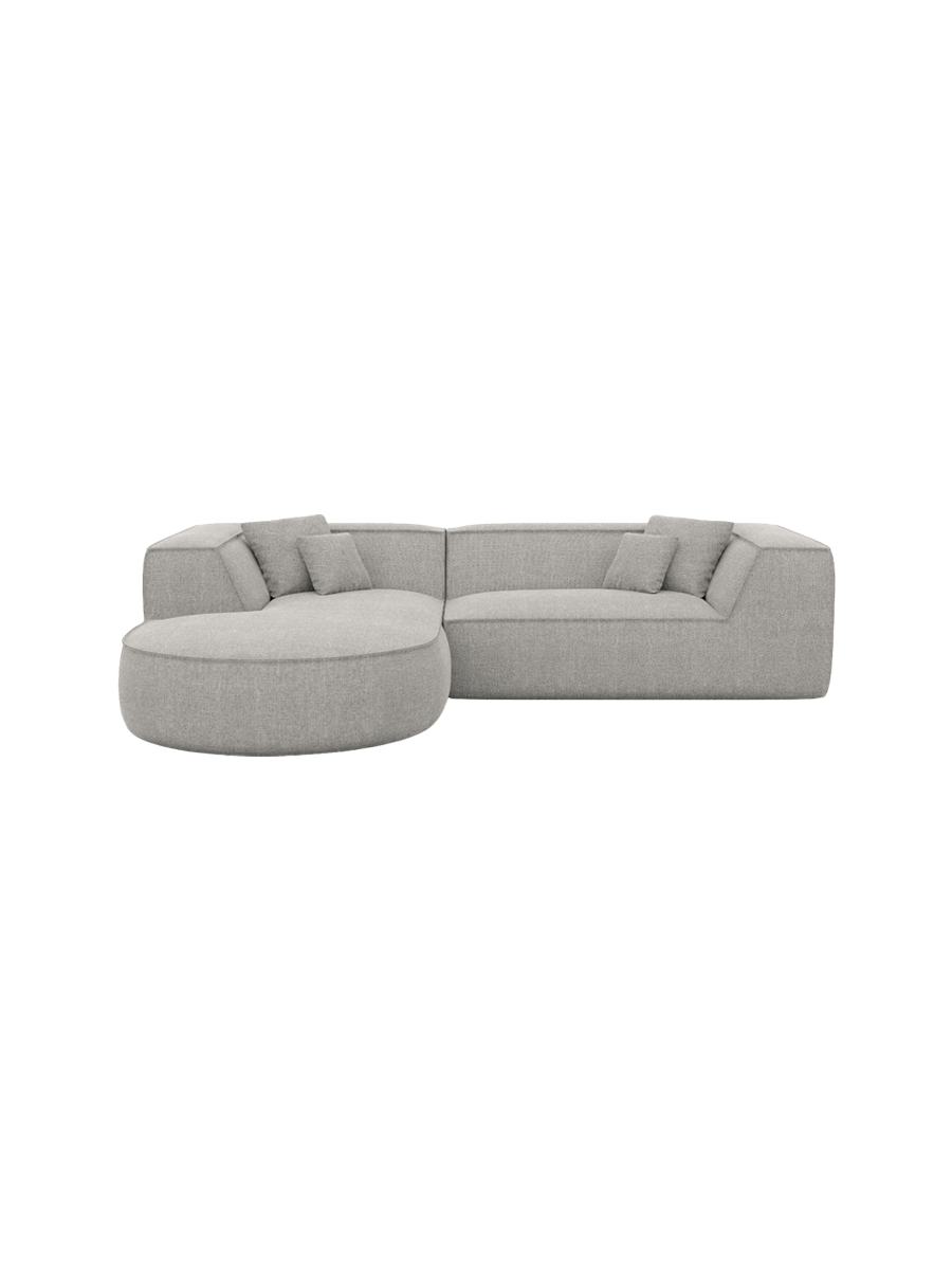 
4-Sitzer Design Ecksofa „Lorenza“ mit Strukturstoff-Bezug - Strukturstoff Beige / Eckteil links