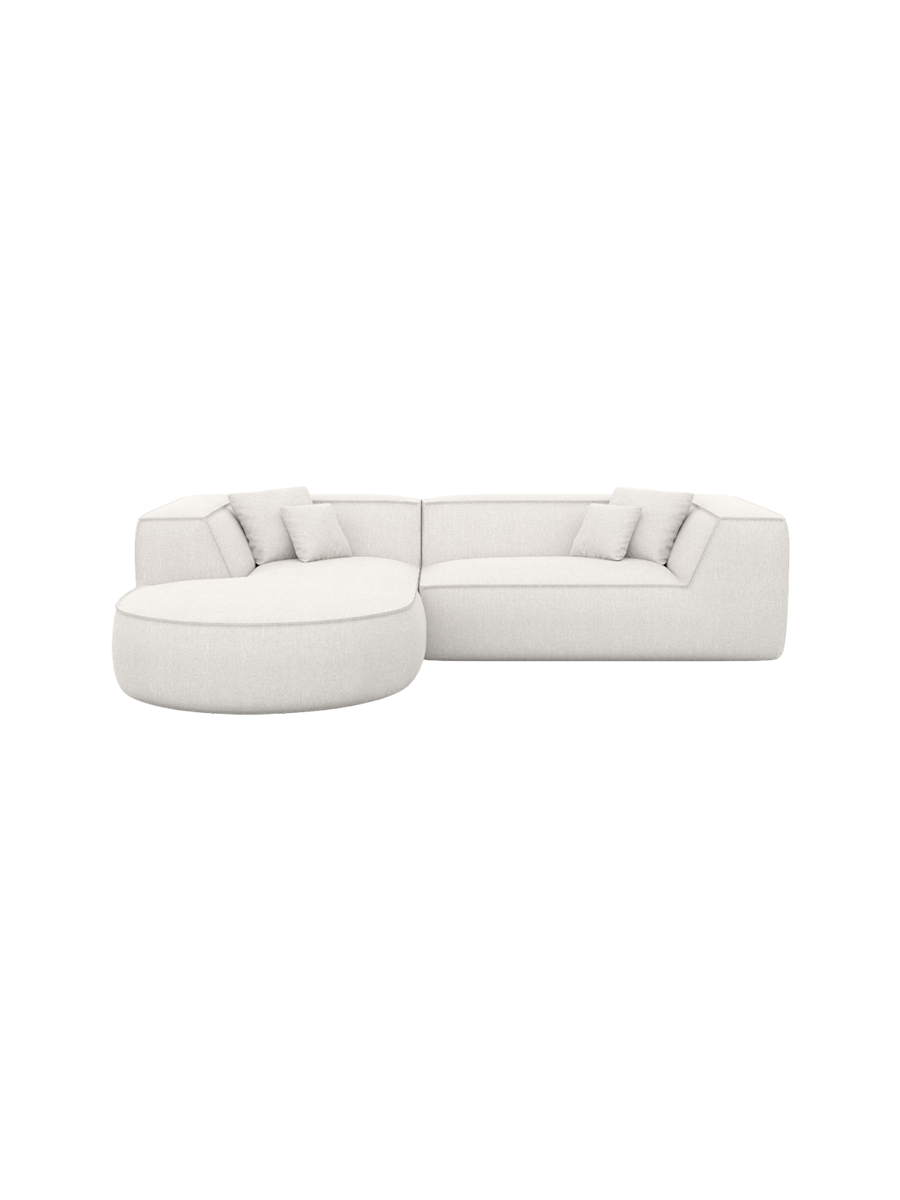 
4-Sitzer Design Ecksofa „Lorenza“ mit Strukturstoff-Bezug - Strukturstoff Beige / Eckteil links