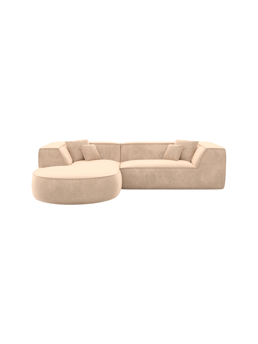 
4-Sitzer Design Ecksofa „Lorenza“ mit Samtbezug - Samtbezug Königsblau / Eckteil links